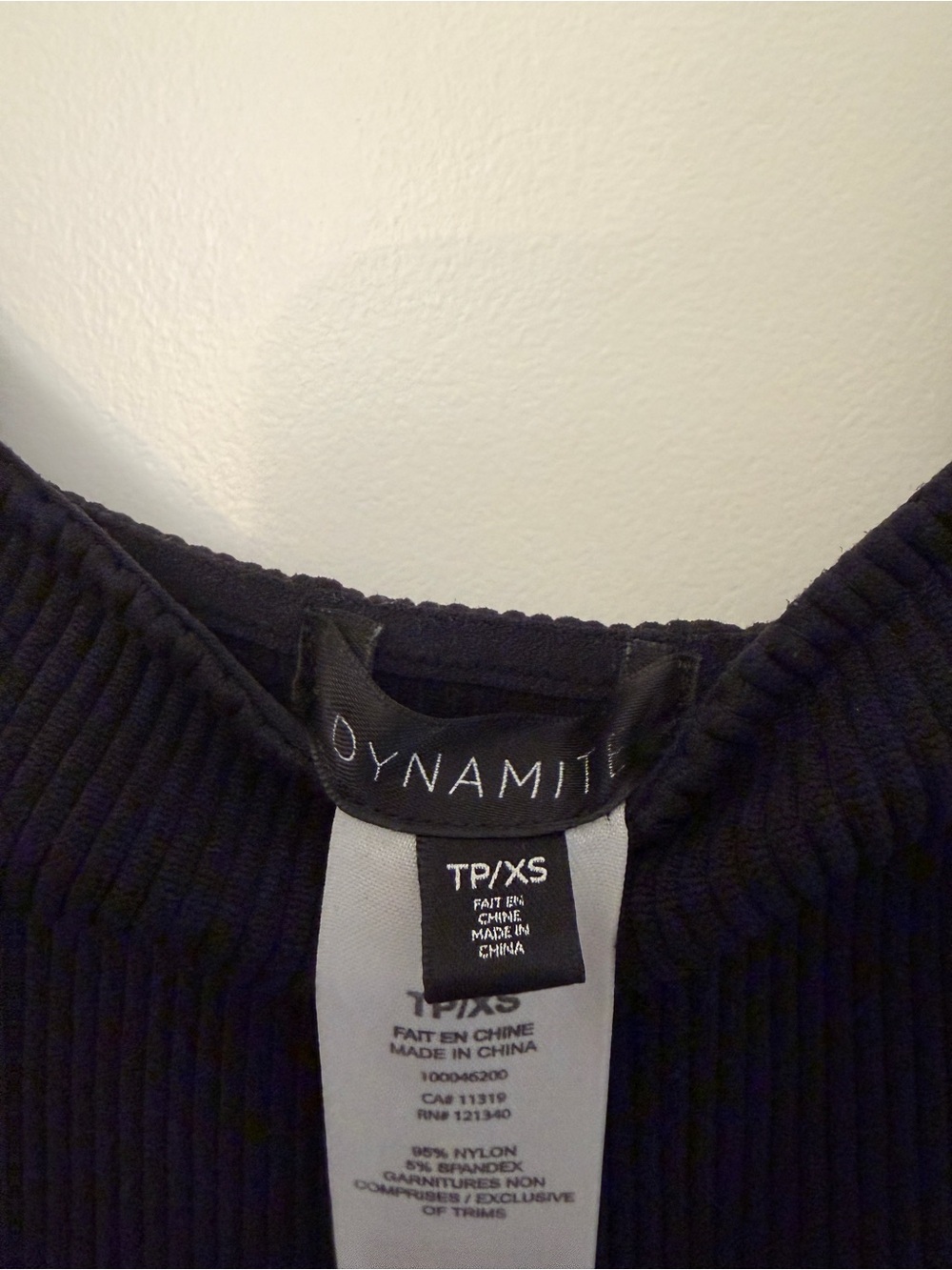 Dynamite Black Ribbed Square-Neck Tank - Picture 2 of 2